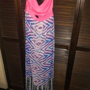 Boutique- maxi dress! Cross strap front w/ slits